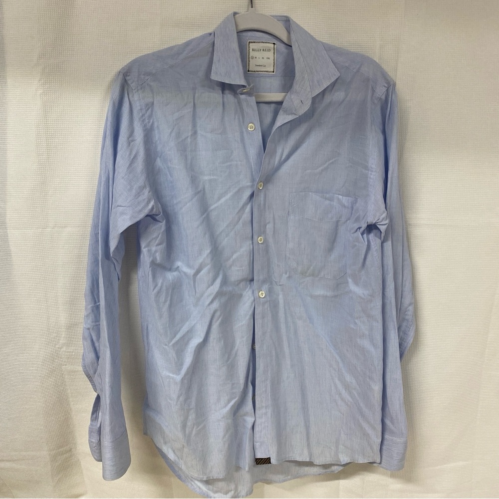 Billy Reid Men’s Light Blue Striped Button Down Shirt Small Standard Cut